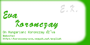 eva koronczay business card